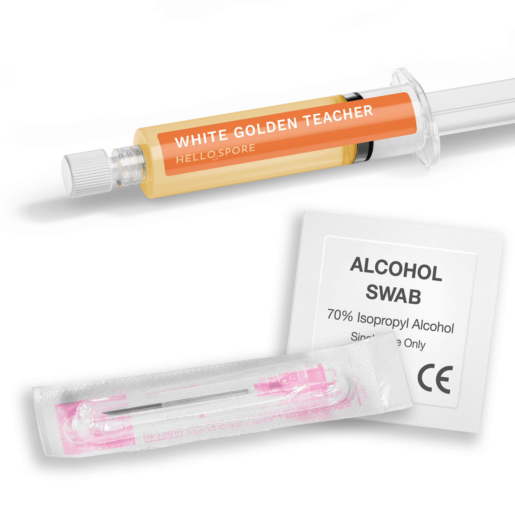 White Golden Teacher Spore Syringe 2